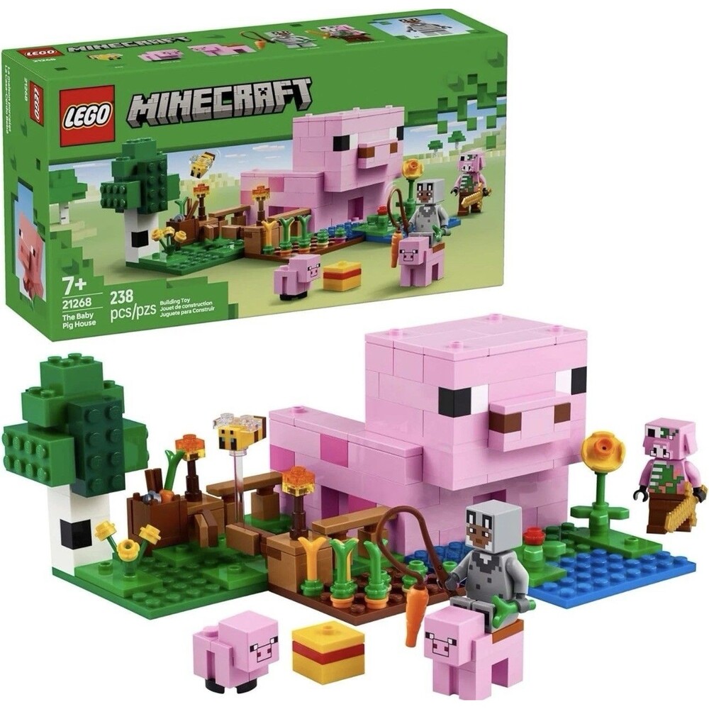 LEGO Minecraft The Baby Pig House Toy Figures and Playset - Building NEW